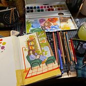 My project for course: Exploratory Sketchbook: Find Your Drawing Style. Traditional illustration, Sketching, Creativit, Drawing, Watercolor Painting, Sketchbook, and Gouache Painting project by dgarzag89 - 05.16.2022