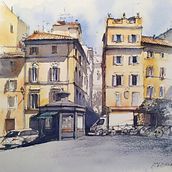 Rome, ink and watercolor. Un proyecto de Paisajismo y Pintura de Ekaterina Chistiakova - 16.05.2022
