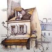 Paris, ink and watercolor. Un proyecto de Pintura a la acuarela, Arquitectura e Ilustración arquitectónica de Ekaterina Chistiakova - 16.05.2022