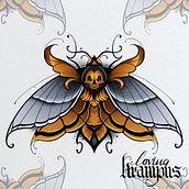 My project for course: Artistic Tattoo Design with Golden Effects in Procreate Ein Projekt aus dem Bereich Traditionelle Illustration, Digitale Illustration und Tattoodesign von loving_krampus - 17.05.2022