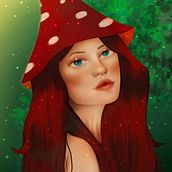 Meu projeto do curso: Retrato digital no Photoshop com um toque de fantasia. Un projet de Illustration traditionnelle, Dessin, Illustration numérique, Dessin de portrait, Dessin numérique , et Peinture numérique de Caroline Silveira - 17.05.2022