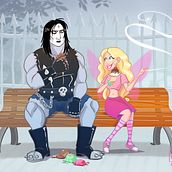 Punk versus Lolita - illustration. Traditional illustration project by Arnaud Würm-Muñoz - 05.17.2022