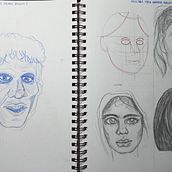 Cuaderno de retratos. Traditional illustration, Design, Painting, and Drawing project by Cecilia Arana - 05.18.2022