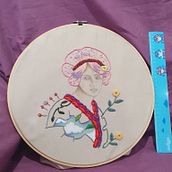 My project for course: Realistic Portrait Embroidery. Embroider, Fiber Arts, and Textile Design project by clockworkmagpie - 05.19.2022