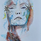 My project for course: Experimental Portraiture with Ink, Tea and Alcohol. Fine Arts, Painting, Drawing & Ink Illustration project by Janice Casault - 05.19.2022