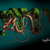 Bosque dragón. Een project van  Ontwerp, Traditionele illustratie,  Beeldende kunst,  Schetsen,  Creativiteit, Tekening met potlood,  Tekening,  Concept art,  Artistieke tekening, Digitale tekening y  Digitaal schilderij van septon - 19.05.2022