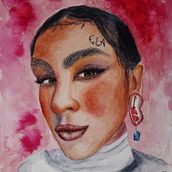 Retrato em Aquarela - Lina . Un progetto di Illustrazione tradizionale, Pittura ad acquerello e Musica di Daniela Silva - 20.05.2022