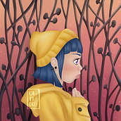 Who's the girl in a yellow raincoat?. Traditional illustration project by Carlosilustra - 05.12.2022