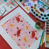 Crabes suite au cours Couleur et aquarelle : découvrez votre personnalité chromatique de Luiza Normey. Un projet de Illustration traditionnelle, Beaux Arts, Peinture, Aquarelle , et Théorie des couleurs de Vanessa LOTRIAN - 20.05.2022