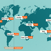 The Different Timezones. Traditional illustration project by Kisty Mea - 05.21.2022