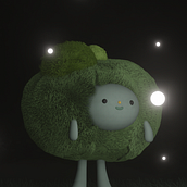 Cute Moss Monster :). Traditional illustration, Character Design, Digital Illustration, 3D Modeling, and Manga project by rmantoanello - 02.03.2022