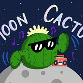 Moon Cactus. Traditional illustration project by Audrey Chai - 05.19.2022