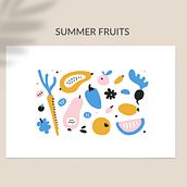 "Summer fruits" collection. Traditional illustration, Creativit, and Digital Illustration project by Anna Sedova - 04.26.2022