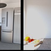 Modelado 3D - cocina y electrodoméstico. Design, 3D, Furniture Design, Making, Industrial Design & Interior Design project by cami_fer489 - 06.04.2019
