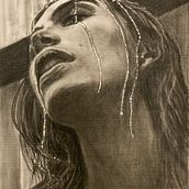 Portrait of Catherine Heath in Charcoal from Photo on Unsplash.  project by Linda Ray - 05.24.2022