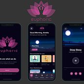 Euphoric - A meditation app for users how are struggling to meditate. UX / UI, Mobile Design, App Design, and Digital Product Design project by Avis - 05.19.2022