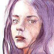 Mon projet du cours : Portrait contemporain à l'aquarelle . Un proyecto de Bellas Artes, Pintura, Pintura a la acuarela y Dibujo de Retrato de Nathalie Merida - 25.05.2022
