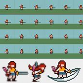 Mi proyecto del curso: Animación de personajes en pixel art para videojuegos. Un proyecto de Animación de personajes, Videojuegos, Pixel art y Desarrollo de videojuegos de mariotarogg12 - 25.05.2022