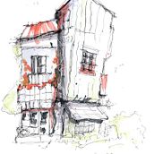 Mein Kursprojekt: Expressive Architekturskizzen mit Markern. Sketching, Drawing, Architectural Illustration, Sketchbook & Ink Illustration project by Lenny Schwieger - 05.25.2022