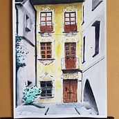 Meu projeto do curso: Desenho arquitetônico com aquarela e tinta. Un progetto di Bozzetti, Disegno, Pittura ad acquerello, Illustrazione architettonica, Sketchbook e Illustrazione con inchiostro di Zack Lowell - 26.05.2022