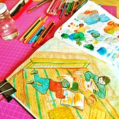 Mi proyecto del curso: Sketchbook para explorar tu estilo de dibujo. Un proyecto de Ilustración tradicional, Bocetado, Creatividad, Dibujo, Pintura a la acuarela, Sketchbook y Pintura gouache de Romina Guerra Alvarez - 27.05.2022