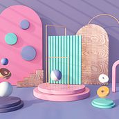 Mi proyecto del curso: Composiciones abstractas con Cinema 4D. Un proyecto de 3D, Modelado 3D y Diseño 3D de Sandra Viviana Arias Salamanca - 24.05.2022