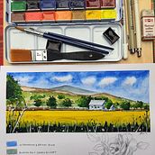My project for course: Watercolor Travel Journal. Traditional illustration, Watercolor Painting, Architectural Illustration, and Sketchbook project by Tamás Nagy - 05.29.2022
