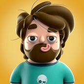 Meu projeto do curso: Autorretrato em 3D para redes sociais no Cinema 4D. 3D, 3D Modeling, and 3D Character Design project by vj_amaral - 05.27.2022