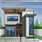 My project for course: Artistic Architectural Sketching with Procreate. Een project van Architectuur,  Schetsen, Digitale illustratie, Digitale architectuur y  Architecturale illustratie van kimpoyski_hyaski - 28.05.2022