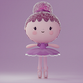 Meet Sugar Plum, a sweet Kawaii ballerina . Traditional illustration, Character Design, Digital Illustration, 3D Modeling, and Manga project by Rossana B Queiroz - 05.29.2022