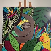 Mon projet du cours : Initiation à la peinture acrylique : créez une toile tropicale. Painting, Pattern Design, Acr, and lic Painting project by cocotte71_mjp - 05.30.2022