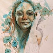 Ink and tea portrait. Traditional illustration project by lettyoratowski - 05.05.2022