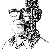 Portrait of German Typographer & Designer Eric Spiekermann assembled out of the Typeface he created "Officina Sans". Graphic Design, T, pograph, and Digital Design project by Mohammed Ali Kazmi - 05.31.2022