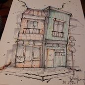 Expressive architectural sketching with coloured markers. Architecture, and Sketching project by Tulin Tokgoz Adams - 05.29.2022