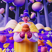 My project for course: Cinema 4D: Bring Playful 3D Illustrations to Life. Un progetto di Illustrazione tradizionale, 3D, Illustrazione digitale e Modellazione 3D di Gabo Daluz - 08.02.2022