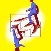 Going-Up/Down-the-Corporate-Ladder. Ilustração tradicional e Ilustração digital projeto de Christina Kalli - 28.05.2022