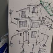 My course work in expressive architectural sketching with coloured markers. Sketching, and Architecture project by Tulin Tokgoz Adams - 06.02.2022