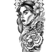 Mi proyecto del curso: Diseño de tatuajes Blackwork. Un proyecto de Ilustración tradicional, Ilustración digital y Diseño de tatuajes de Diego Alejandro López Pacheco - 05.04.2022
