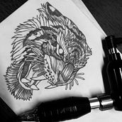 Mi proyecto del curso: Técnicas de tatuaje blackwork con línea fina. Een project van  Tatoeageontwerp van Ale Lora - 27.04.2022