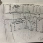 Boceto de la cocina de mi tia. Un proyecto de Ilustración tradicional de ERIKA PEREA SOLORZANO - 04.06.2022