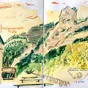 Mein Kursprojekt: Moderne Urban Sketching-Techniken in Mixed Media. Traditional illustration, Painting, Architectural Illustration & Ink Illustration project by Deborah - 06.04.2022
