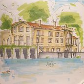Mon projet du cours : Esquisses d'architecture expressives aux feutres de couleur. Sketching, Drawing, Architectural Illustration, Sketchbook & Ink Illustration project by Jeremy Sintes - 06.01.2022