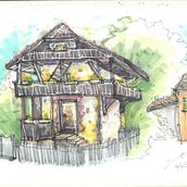 My project for course: Expressive Architectural Sketching with Colored Markers. Sketching, Drawing, Architectural Illustration, Sketchbook & Ink Illustration project by Francisca Valar - 06.05.2022