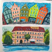 Mein Kursprojekt: Malerisches Skizzenbuch mit Gouache. Un progetto di Illustrazione tradizionale, Bozzetti, Disegno, Illustrazione architettonica, Sketchbook e Pittura gouache di Tamara Skudies - 05.06.2022