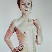 My project for course: The Human Figure in Watercolor. Un proyecto de Ilustración tradicional, Bellas Artes, Pintura, Pintura a la acuarela, Dibujo realista y Dibujo anatómico de ali_55528 - 05.06.2022