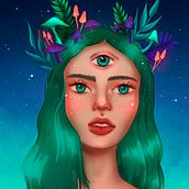 Mi proyecto del curso: Retratos digitales de fantasía con Photoshop. Traditional illustration, Drawing, Digital Illustration, Portrait Drawing, Digital Drawing, and Digital Painting project by Margarita Plata - 06.06.2022