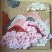 Mon projet du cours : Tissage, broderie et punch needle : création d'un tableau textile. Accessor, Design, Arts, Crafts, Embroider, Decoration, Fiber Arts, Punch Needle, Weaving, and Textile Design project by j_lvdr - 06.03.2022
