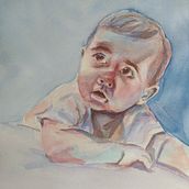 Mi proyecto del curso: Retrato artístico en acuarela. Fine Arts, Painting, Watercolor Painting, and Portrait Drawing project by amelieby - 06.06.2022