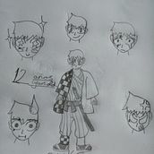 Mi proyecto del curso: El arte del manga: dibuja personajes únicos. Mi personaje Suke Akiyama. Character Design, Pencil Drawing, Drawing, Ink Illustration, and Manga project by Marcel Duran - 06.06.2022