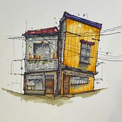 Mi proyecto del curso: Dibujo arquitectónico expresivo con marcadores de colores. Projekt z dziedziny Sketching, R, sunek, R, sunek architektoniczn, Sketchbook, R i sunek atramentem użytkownika Eli Samuel Gonzalez Gomez - 06.06.2022